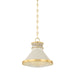 Hudson Valley Canada - One Light Pendant - Highclere - Aged Brass/Off-White- Union Lighting Luminaires Decor