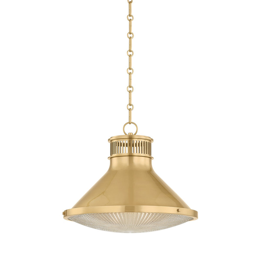 Hudson Valley Canada - One Light Pendant - Highclere - Aged Brass- Union Lighting Luminaires Decor