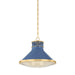 Hudson Valley Canada - One Light Pendant - Highclere - Aged Brass/Soft French Blue- Union Lighting Luminaires Decor