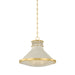 Hudson Valley Canada - One Light Pendant - Highclere - Aged Brass/Off-White- Union Lighting Luminaires Decor