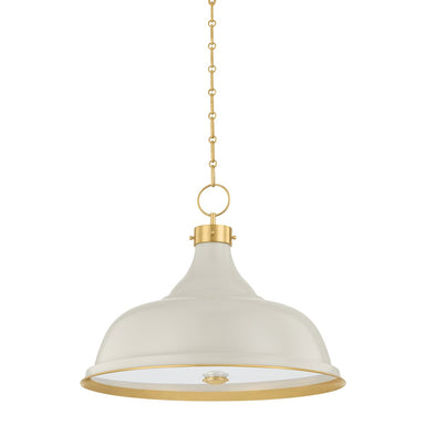 Hudson Valley Canada - Four Light Pendant - Painted No. 1 - Aged Brass/Off-White- Union Lighting Luminaires Decor