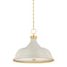 Hudson Valley Canada - Four Light Pendant - Painted No. 1 - Aged Brass/Off-White- Union Lighting Luminaires Decor