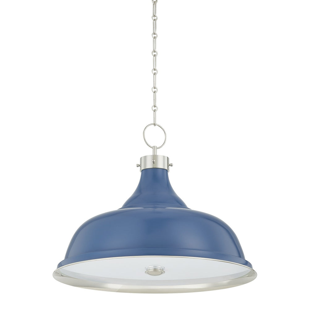 Hudson Valley Canada - Four Light Pendant - Painted No. 1 - Polished Nickel/Soft French Blue- Union Lighting Luminaires Decor