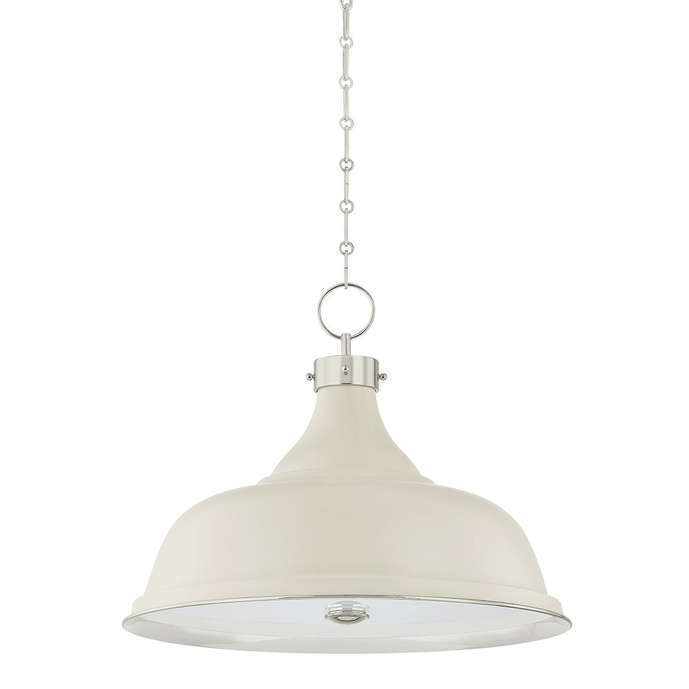 Hudson Valley Canada - Four Light Pendant - Painted No. 1 - Polished Nickel/Off-White- Union Lighting Luminaires Decor