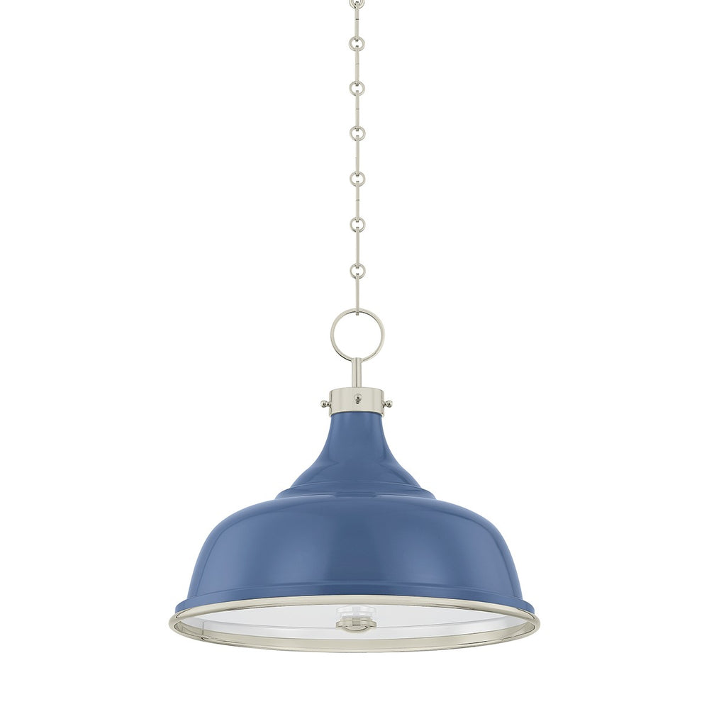 Hudson Valley Canada - Three Light Pendant - Painted No. 1 - Polished Nickel/Soft French Blue- Union Lighting Luminaires Decor
