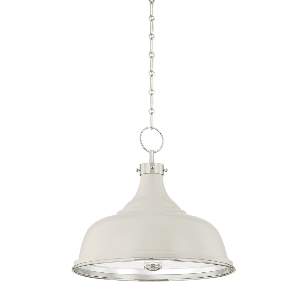 Hudson Valley Canada - Three Light Pendant - Painted No. 1 - Polished Nickel/Off-White- Union Lighting Luminaires Decor