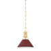 Hudson Valley Canada - One Light Pendant - Painted No. 2 - Aged Brass/Soft Crimson- Union Lighting Luminaires Decor