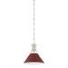 Hudson Valley Canada - One Light Pendant - Painted No. 2 - Polished Nickel/Soft Crimson- Union Lighting Luminaires Decor