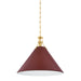 Hudson Valley Canada - One Light Pendant - Painted No. 2 - Aged Brass/Soft Crimson- Union Lighting Luminaires Decor