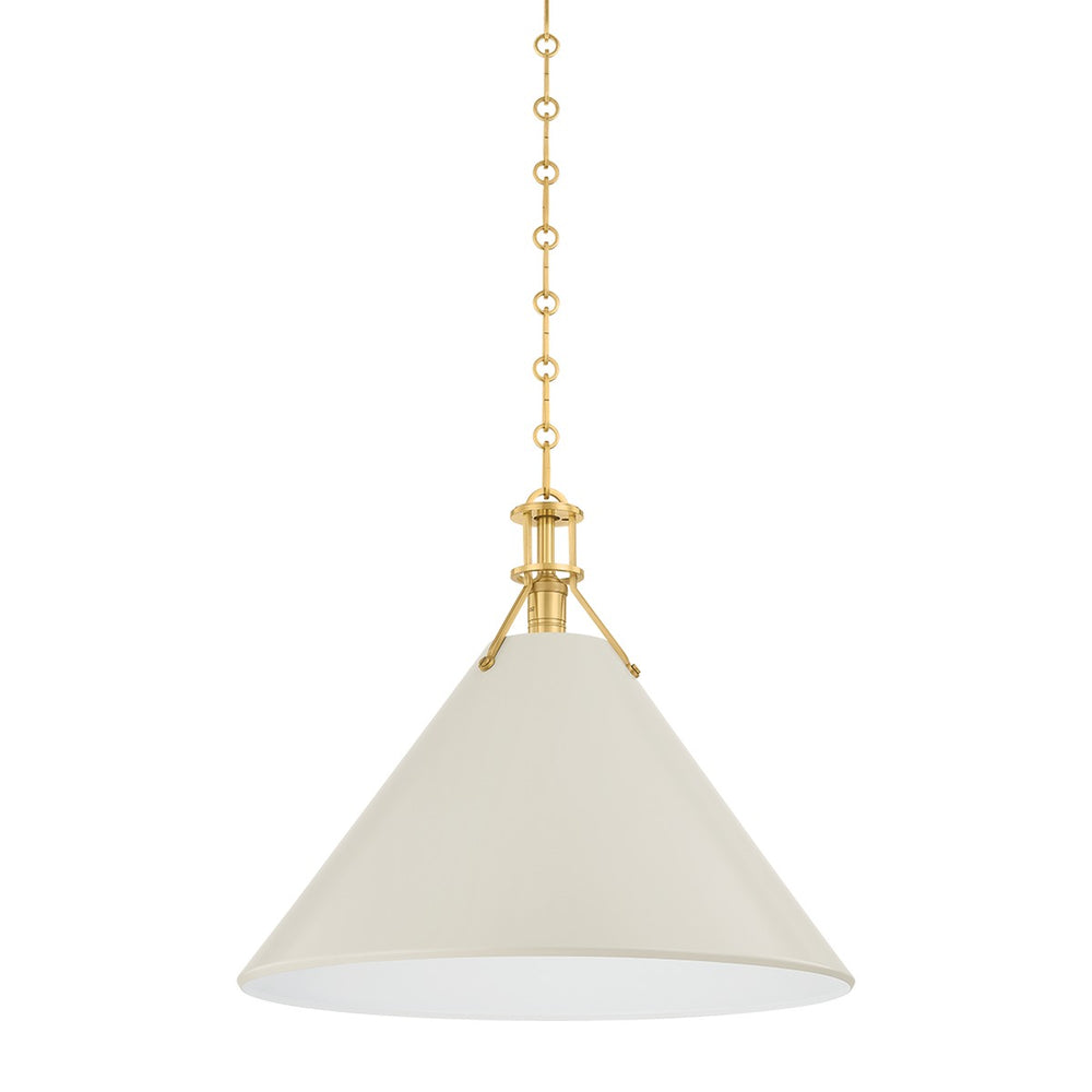 Hudson Valley Canada - One Light Pendant - Painted No. 2 - Aged Brass/Off-White- Union Lighting Luminaires Decor