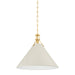 Hudson Valley Canada - One Light Pendant - Painted No. 2 - Aged Brass/Off-White- Union Lighting Luminaires Decor