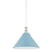 Hudson Valley Canada - One Light Pendant - Painted No. 2 - Polished Nickel/Blue Bird- Union Lighting Luminaires Decor