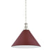 Hudson Valley Canada - One Light Pendant - Painted No. 2 - Polished Nickel/Soft Crimson- Union Lighting Luminaires Decor