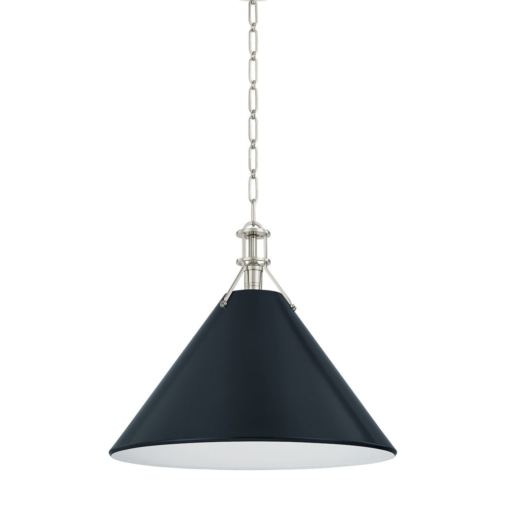 Hudson Valley Canada - One Light Pendant - Painted No. 2 - Polished Nickel/Darkest Blue- Union Lighting Luminaires Decor