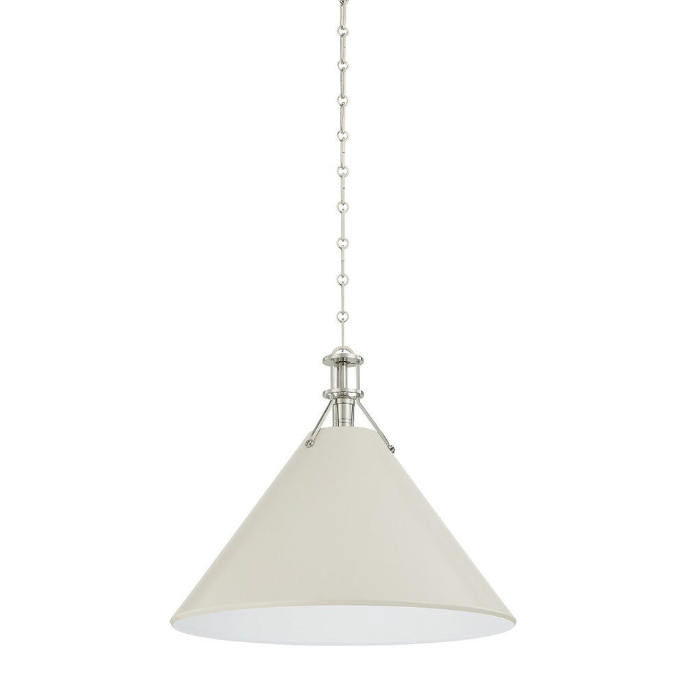 Hudson Valley Canada - One Light Pendant - Painted No. 2 - Polished Nickel/Off-White- Union Lighting Luminaires Decor
