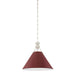 Hudson Valley Canada - One Light Pendant - Painted No. 2 - Polished Nickel/Soft Crimson- Union Lighting Luminaires Decor