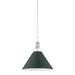 Hudson Valley Canada - One Light Pendant - Painted No. 2 - Polished Nickel/Soft Studio Green- Union Lighting Luminaires Decor