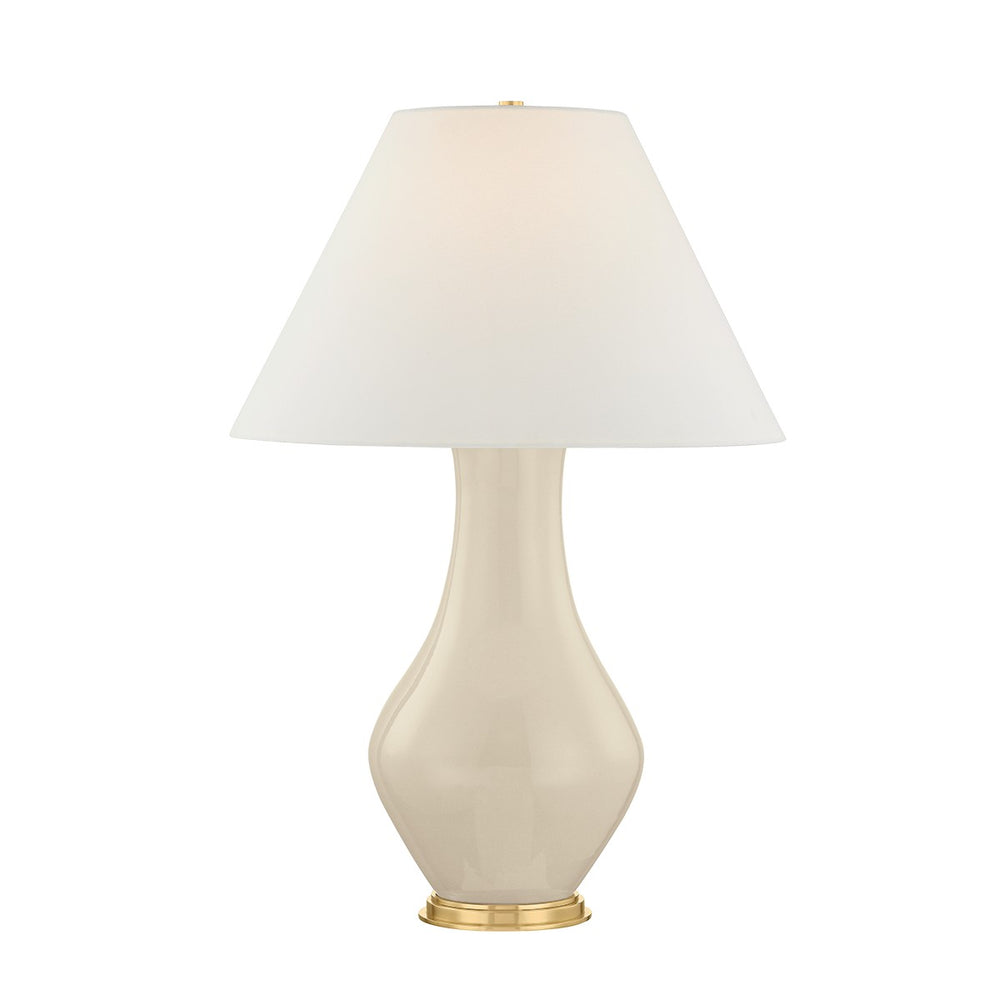Hudson Valley Canada - One Light Table Lamp - Hanslope - Aged Brass/Ceramic French Muslin- Union Lighting Luminaires Decor