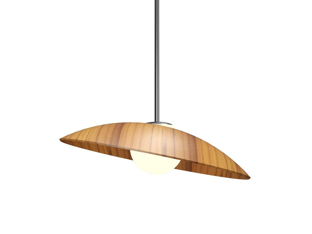 Accord Lighting - One Light Pendant - Oyster - Teak- Union Lighting Luminaires Decor