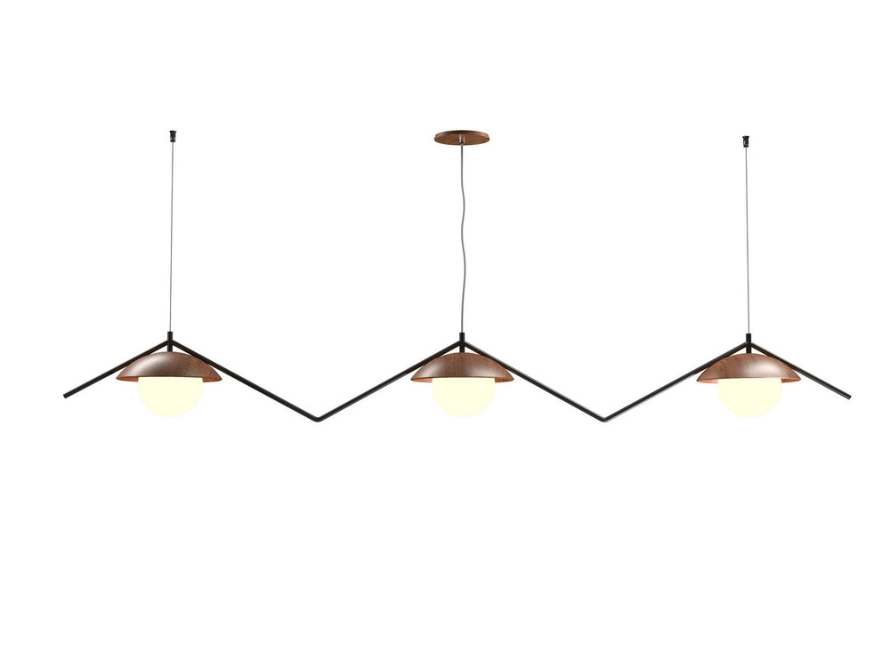 Accord Lighting - Three Light Pendant - Oyster - Imbuia- Union Lighting Luminaires Decor