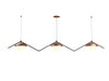 Accord Lighting - Three Light Pendant - Oyster - Imbuia- Union Lighting Luminaires Decor