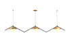 Accord Lighting - Three Light Pendant - Oyster - Louro Freijo- Union Lighting Luminaires Decor