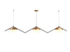 Accord Lighting - Three Light Pendant - Oyster - Teak- Union Lighting Luminaires Decor