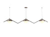 Accord Lighting - Three Light Pendant - Oyster - American Walnut- Union Lighting Luminaires Decor