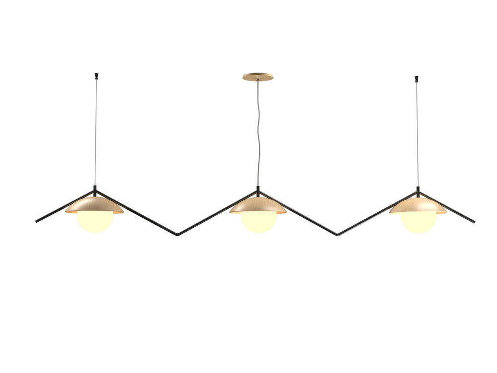 Accord Lighting - Three Light Pendant - Oyster - Maple- Union Lighting Luminaires Decor