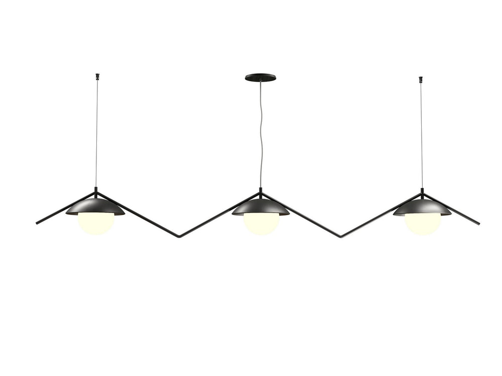 Accord Lighting - Three Light Pendant - Oyster - Charcoal- Union Lighting Luminaires Decor
