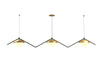 Accord Lighting - Three Light Pendant - Oyster - Organic Gold- Union Lighting Luminaires Decor