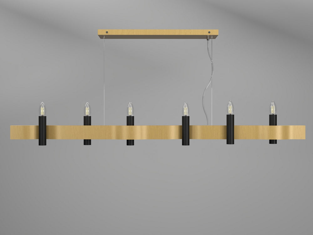 Accord Lighting - Six Light Pendant - Flow - Organic Gold- Union Lighting Luminaires Decor
