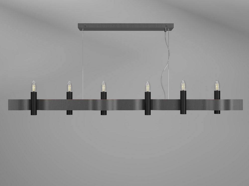 Accord Lighting - Six Light Pendant - Flow - Organic Grey- Union Lighting Luminaires Decor