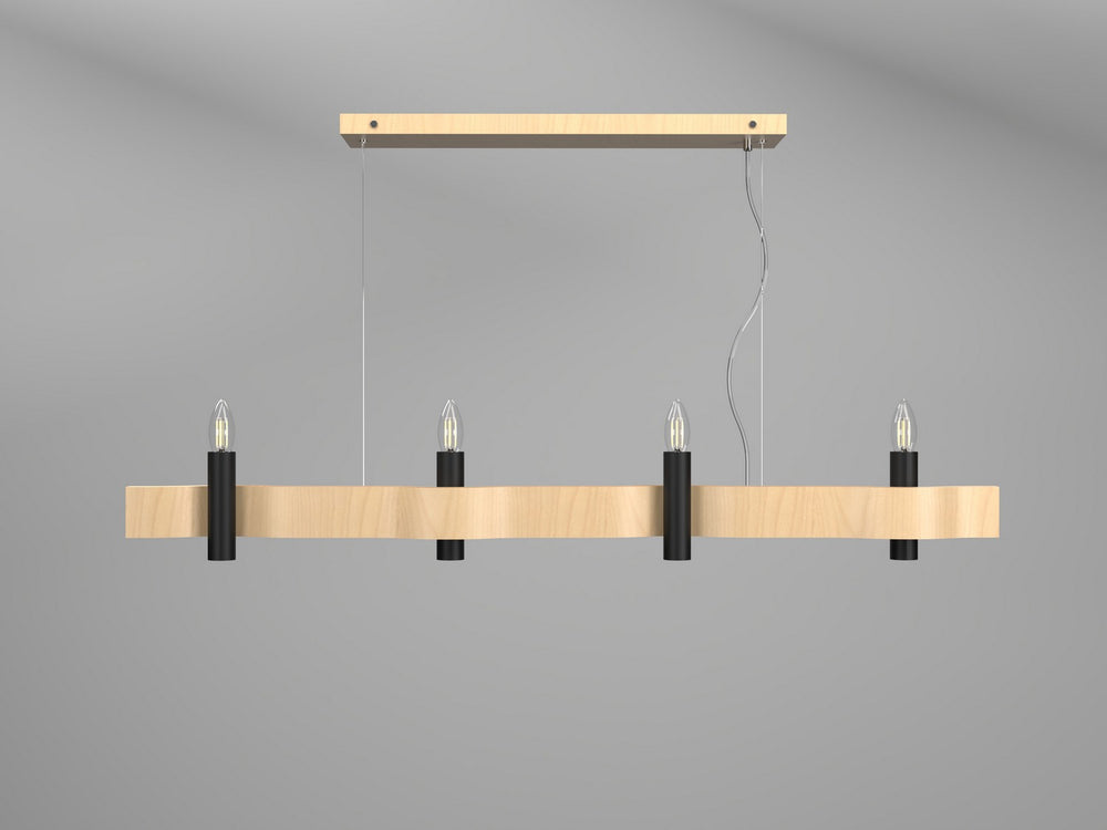 Accord Lighting - Four Light Pendant - Flow - Maple- Union Lighting Luminaires Decor