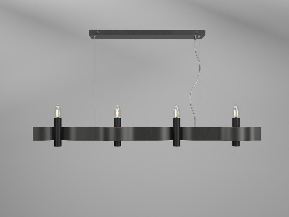 Accord Lighting - Four Light Pendant - Flow - Charcoal- Union Lighting Luminaires Decor