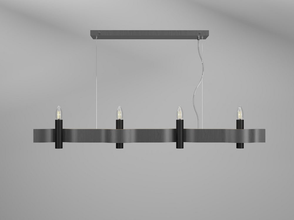Accord Lighting - Four Light Pendant - Flow - Organic Grey- Union Lighting Luminaires Decor