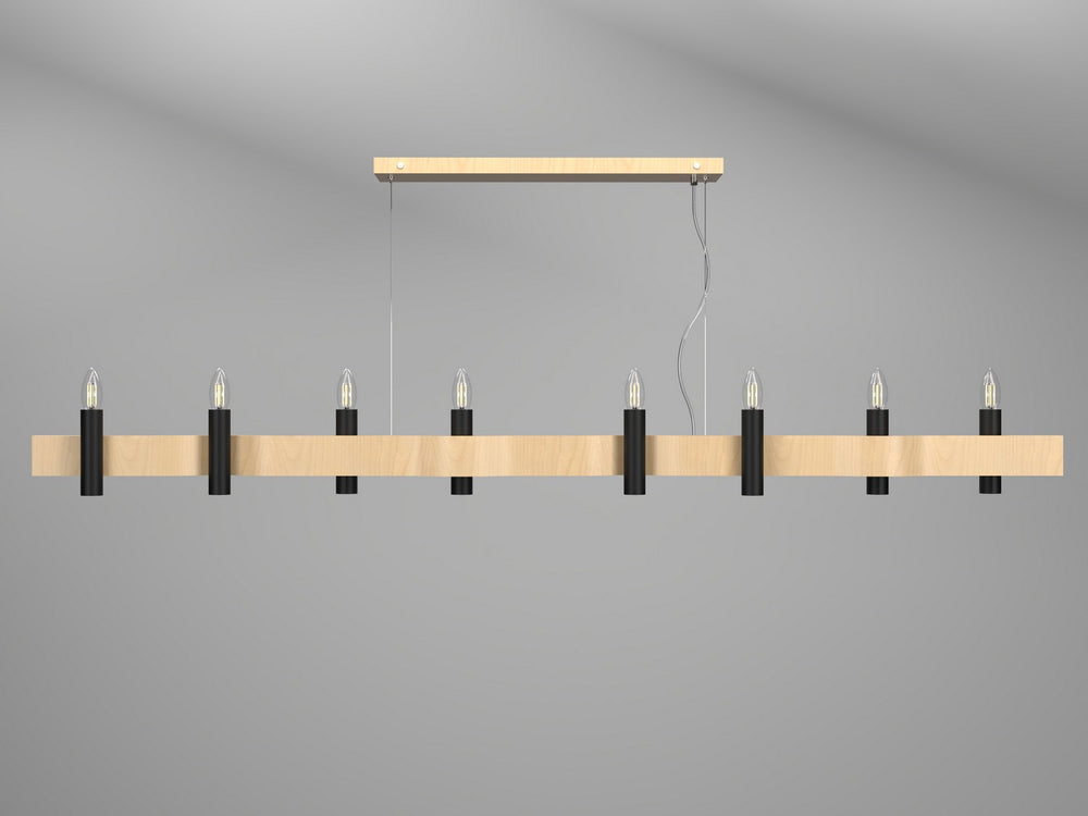 Accord Lighting - Eight Light Pendant - Flow - Maple- Union Lighting Luminaires Decor