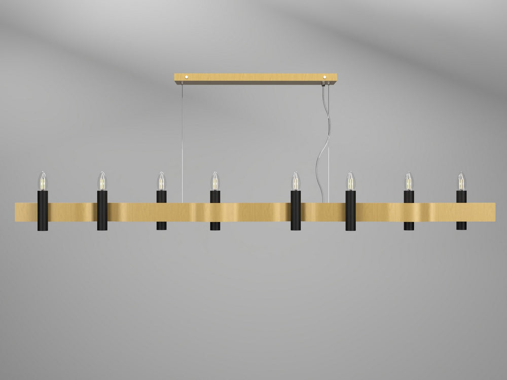 Accord Lighting - Eight Light Pendant - Flow - Organic Gold- Union Lighting Luminaires Decor