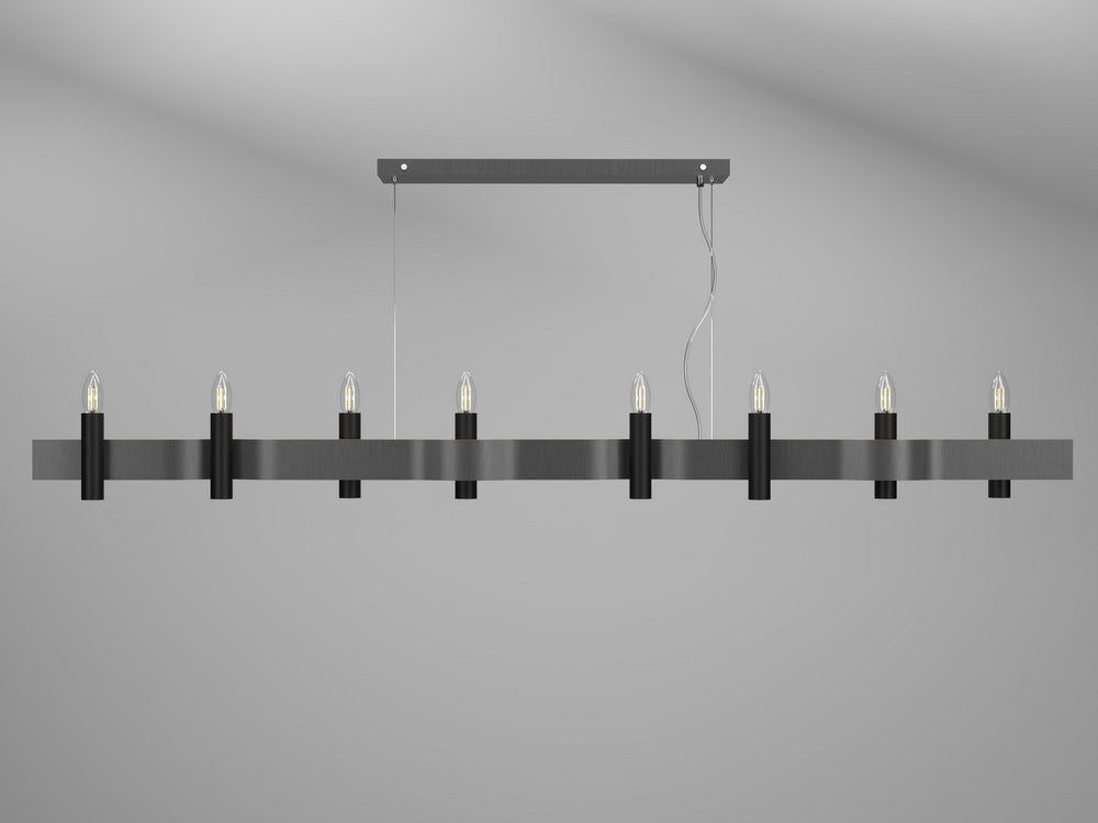 Accord Lighting - Eight Light Pendant - Flow - Organic Grey- Union Lighting Luminaires Decor