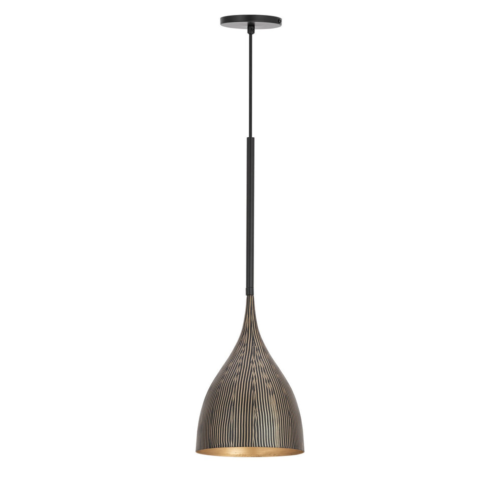 Maxim - One Light Mini Pendant - Fleur - Black / Gold- Union Lighting Luminaires Decor
