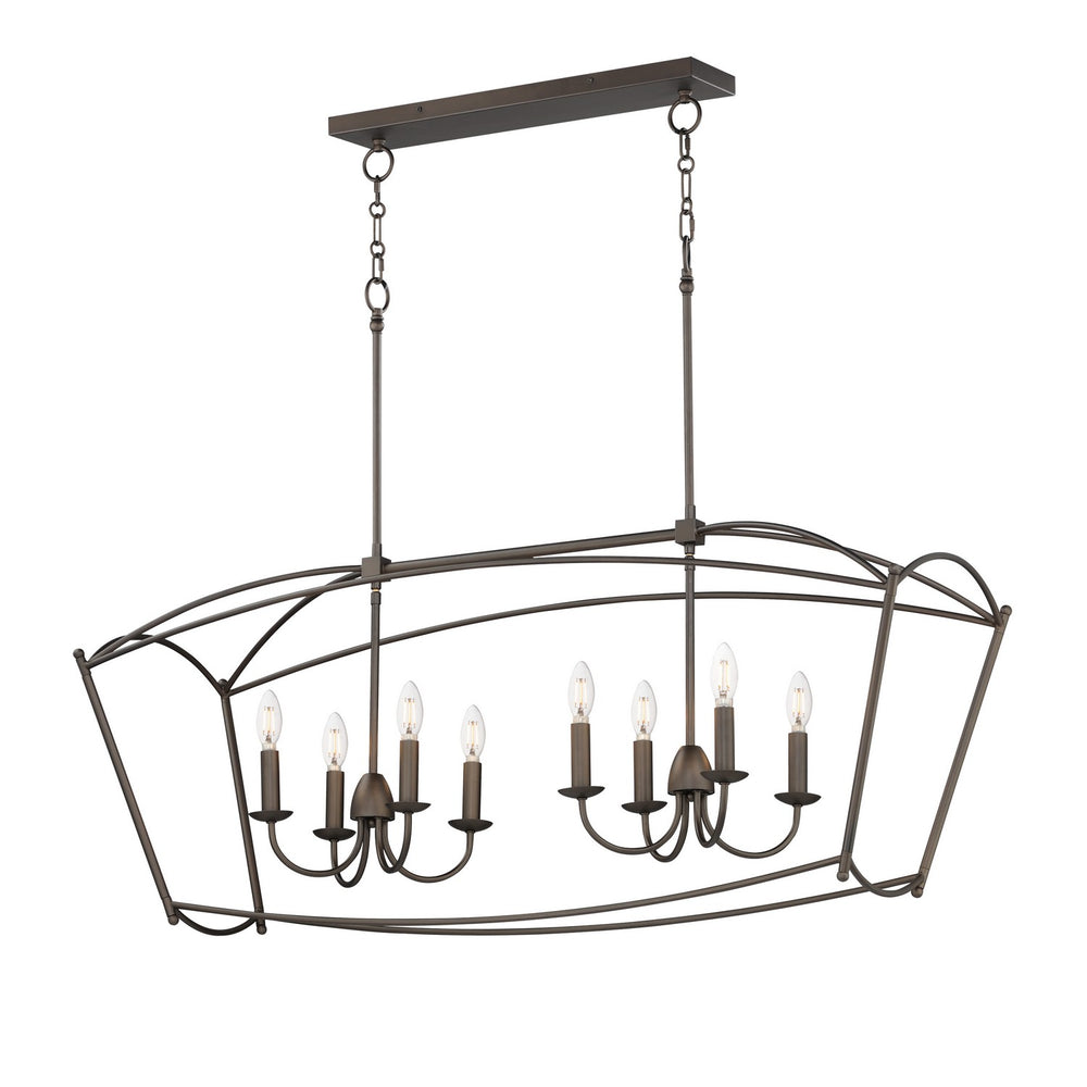 Maxim - Eight Light Linear Pendant - Plumette - Chestnut Bronze- Union Lighting Luminaires Decor