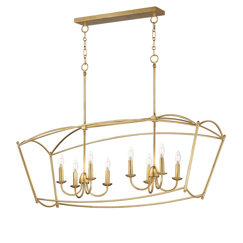 Maxim - Eight Light Linear Pendant - Plumette - Gold Leaf- Union Lighting Luminaires Decor