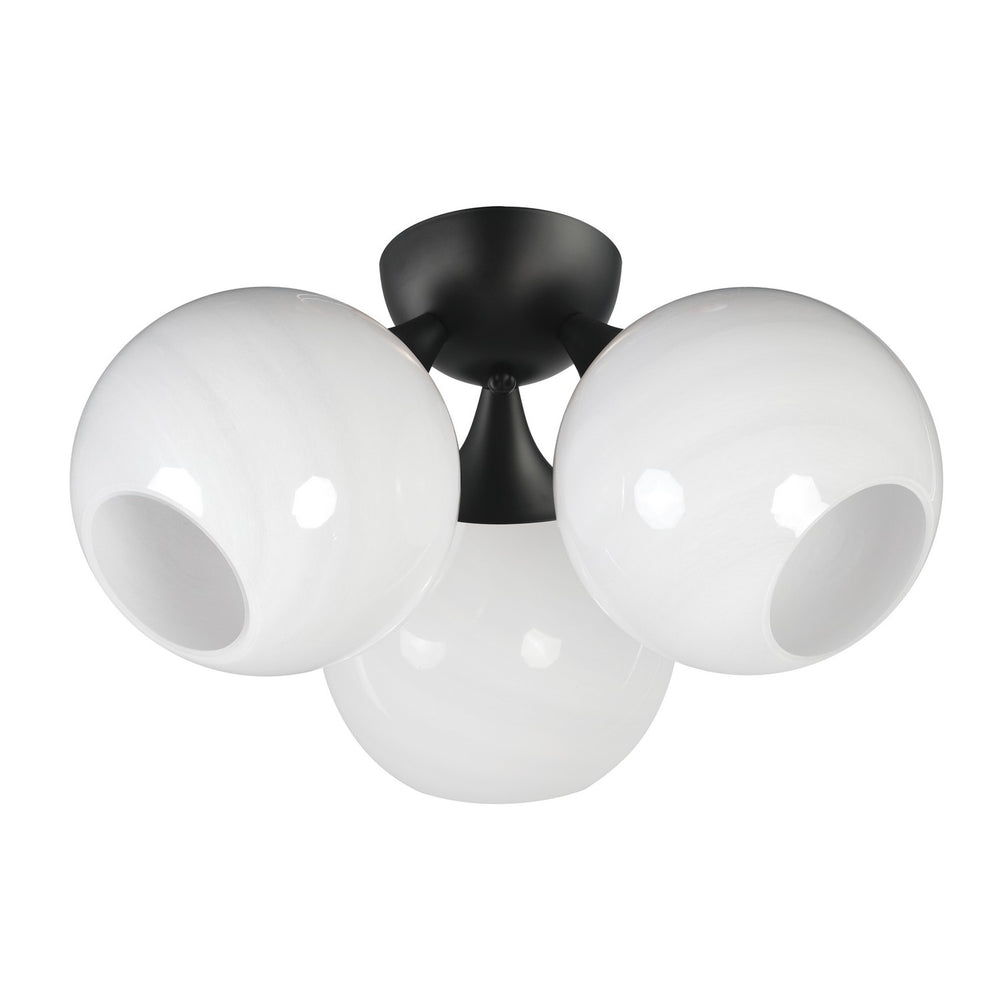 Maxim - Three Light Semi Flush Mount - Neve - Black- Union Lighting Luminaires Decor