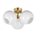 Maxim - Three Light Semi Flush Mount - Neve - Natural Aged Brass- Union Lighting Luminaires Decor