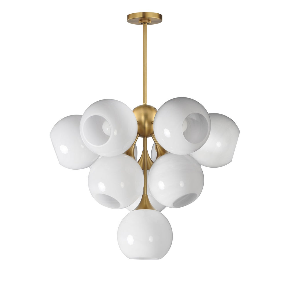 Maxim - Ten Light Pendant - Neve - Natural Aged Brass- Union Lighting Luminaires Decor