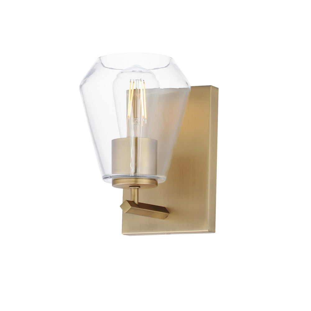 Maxim - One Light Wall Sconce - Geode - Natural Aged Brass- Union Lighting Luminaires Decor