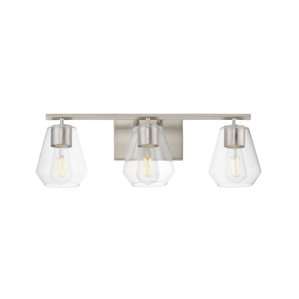Maxim - Three Light Bath Vanity - Geode - Satin Nickel- Union Lighting Luminaires Decor