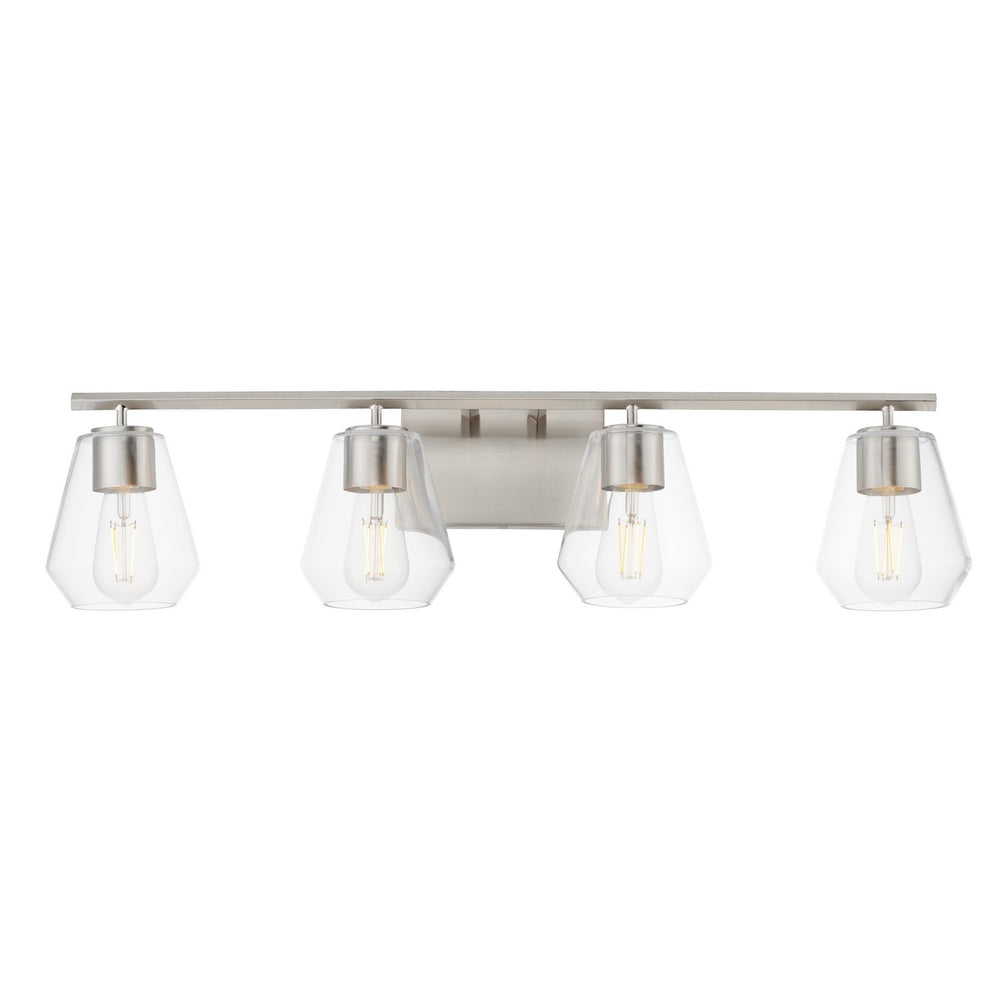 Maxim - Four Light Bath Vanity - Geode - Satin Nickel- Union Lighting Luminaires Decor
