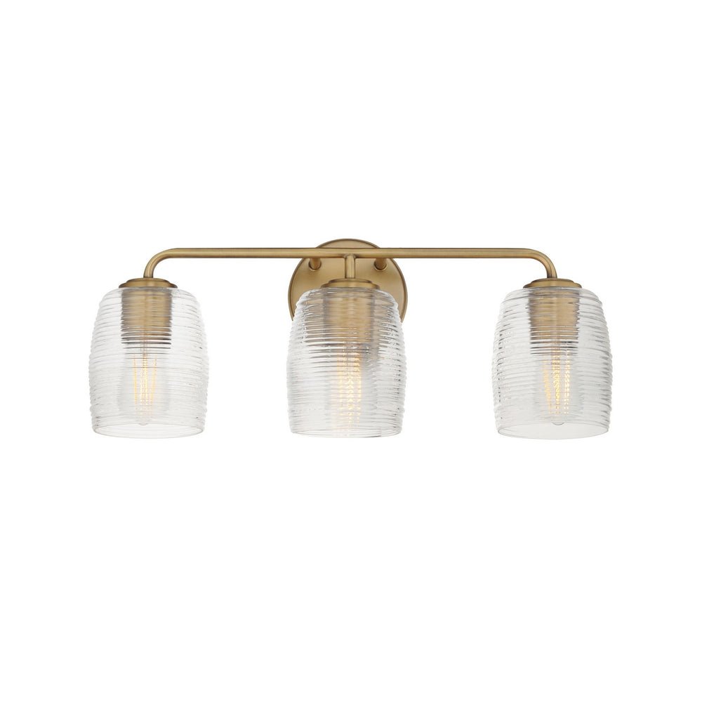 Maxim - Three Light Bath Vanity - Honey - Natural Aged Brass- Union Lighting Luminaires Decor