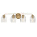 Maxim - Four Light Bath Vanity - Honey - Natural Aged Brass- Union Lighting Luminaires Decor